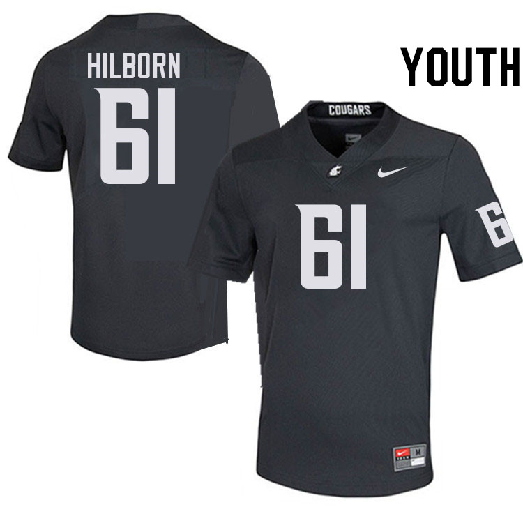 Youth #61 Christian Hilborn Washington State Cougars College Football Jerseys Stitched-Charcoal